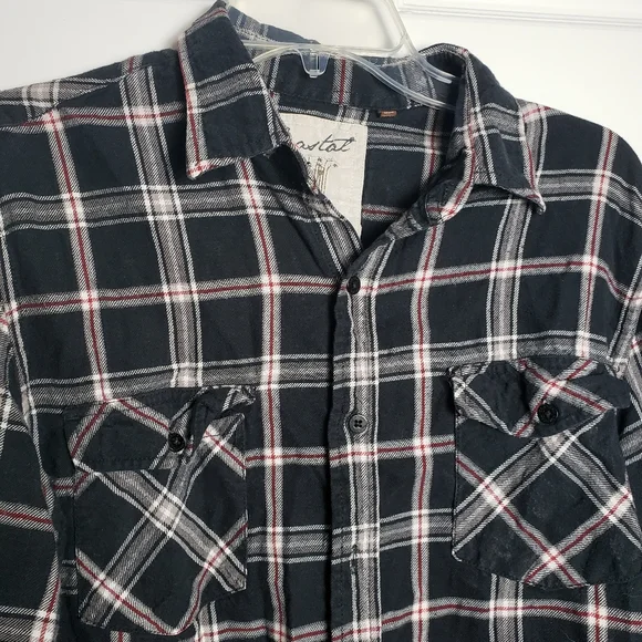 Coastal Black Button Down Flannel Shirt - Picture 5 of 7